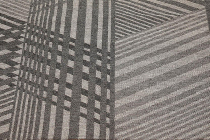 5'4" x 7'8" Hand Woven 100% Wool Flatweave Area Rug Contemporary Gray